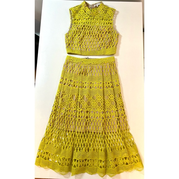 REVOLVE x ENDLESS ROSE Guipure Lace 2 Piece Crop Top and Skirt - Picture 1 of 11